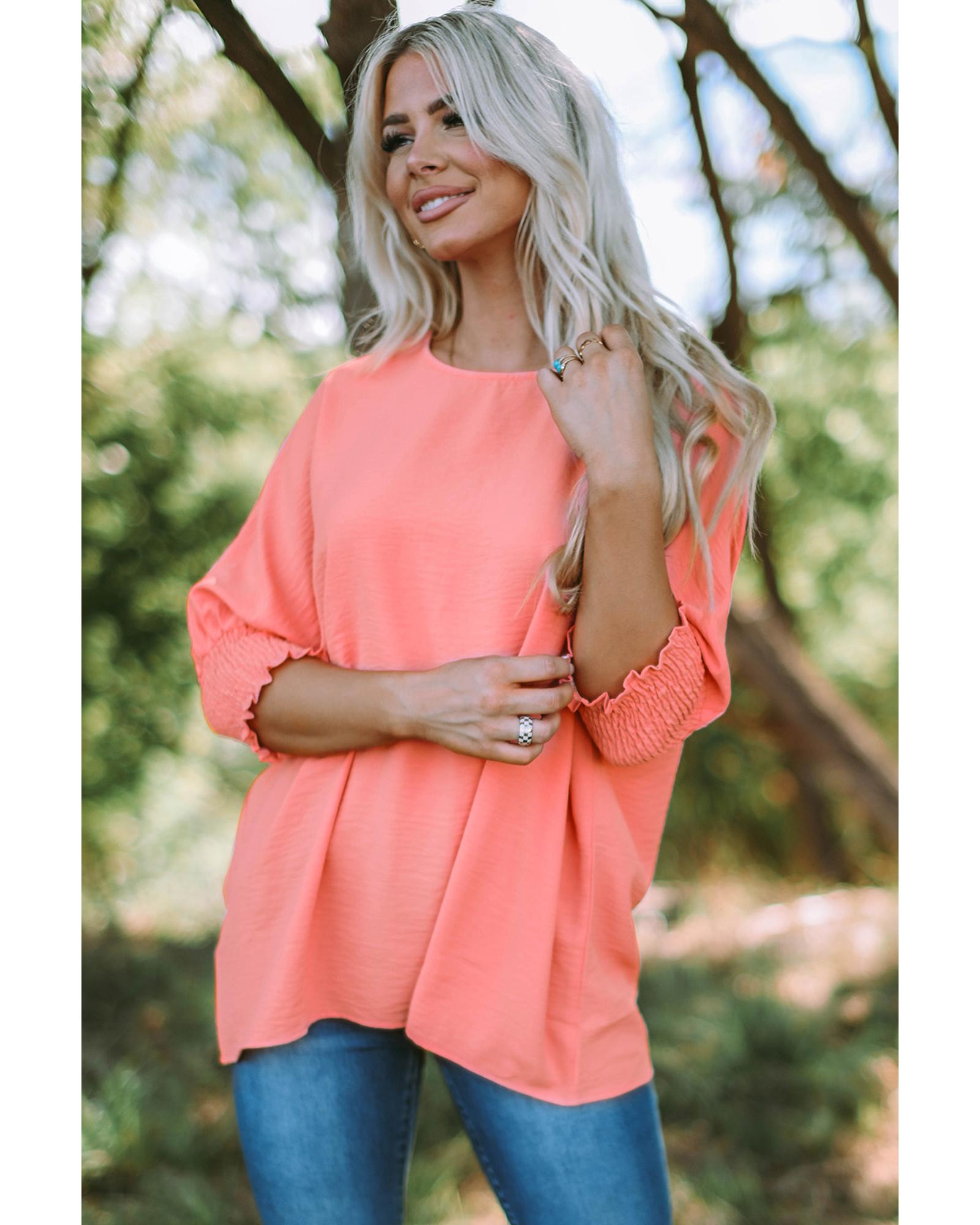 Azura Exchange Shift Top with Smocked Wrist - 2XL
