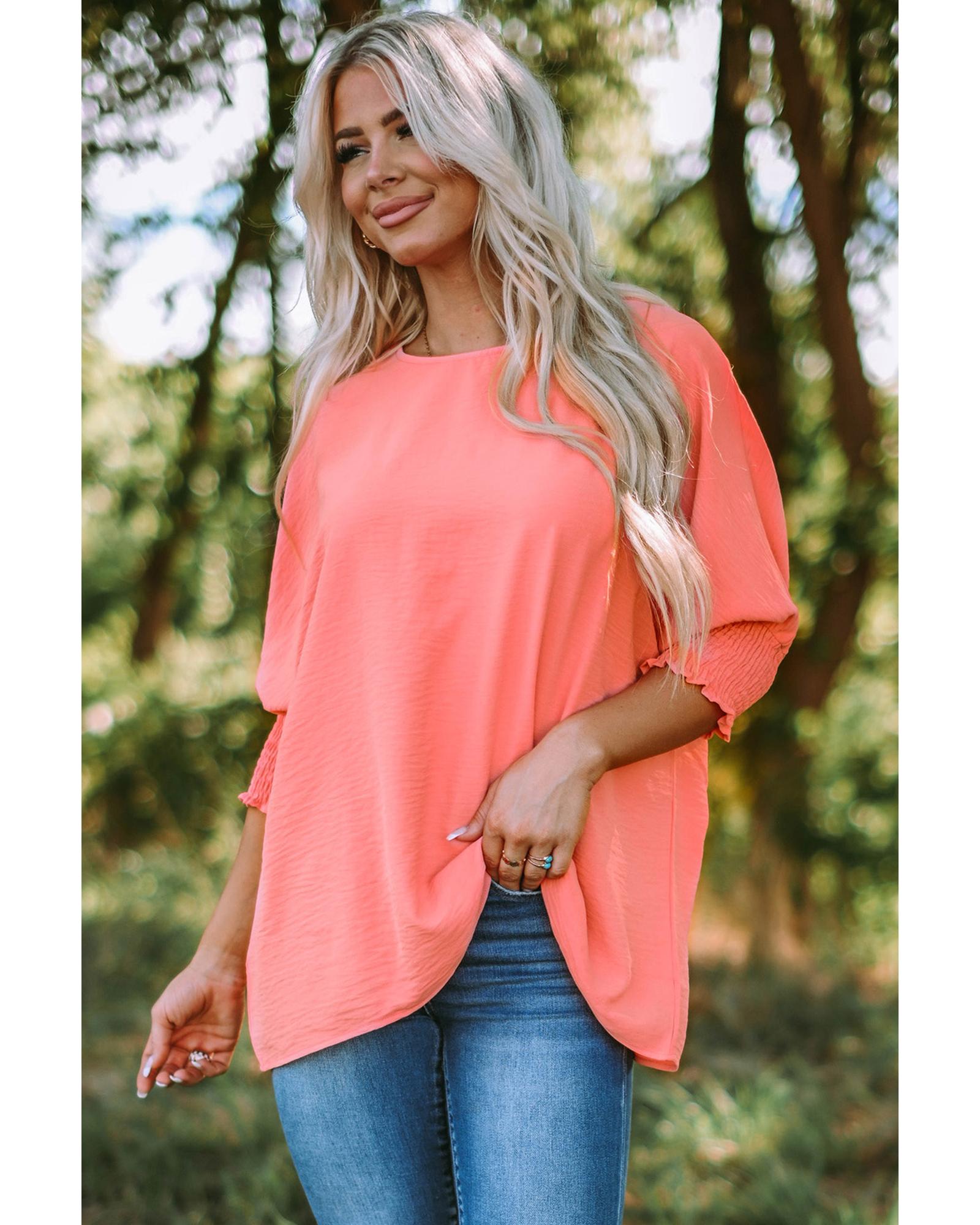 Azura Exchange Shift Top with Smocked Wrist - 2XL
