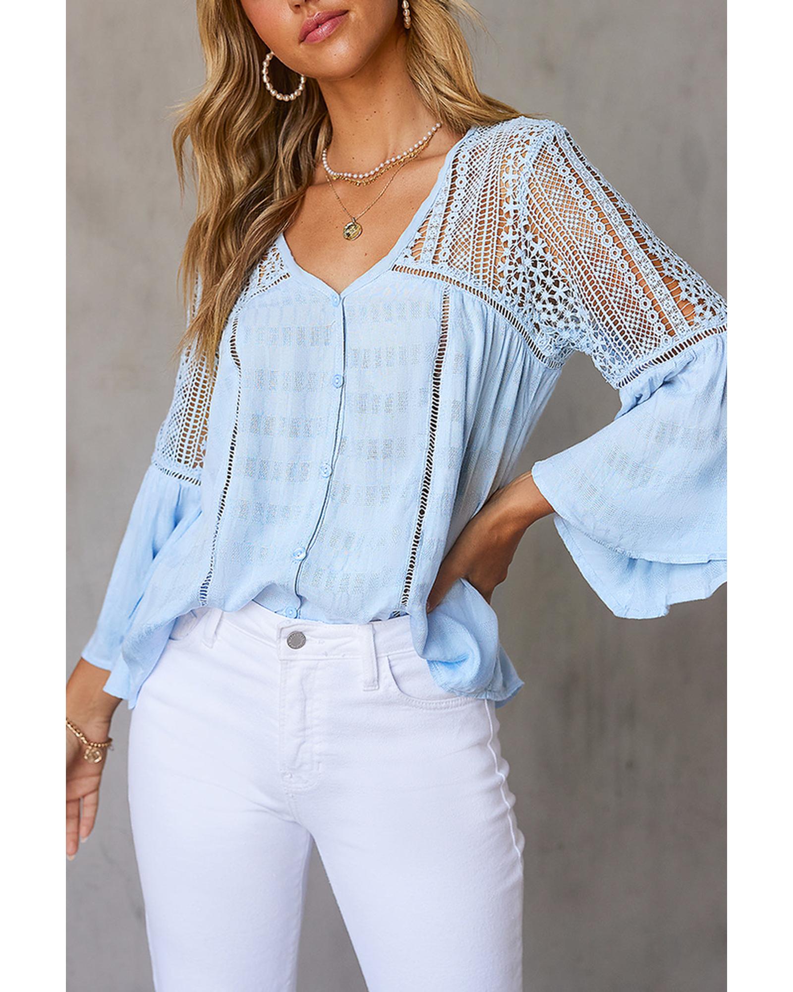 Azura Exchange Du Jour Crochet Blouse - 2XL