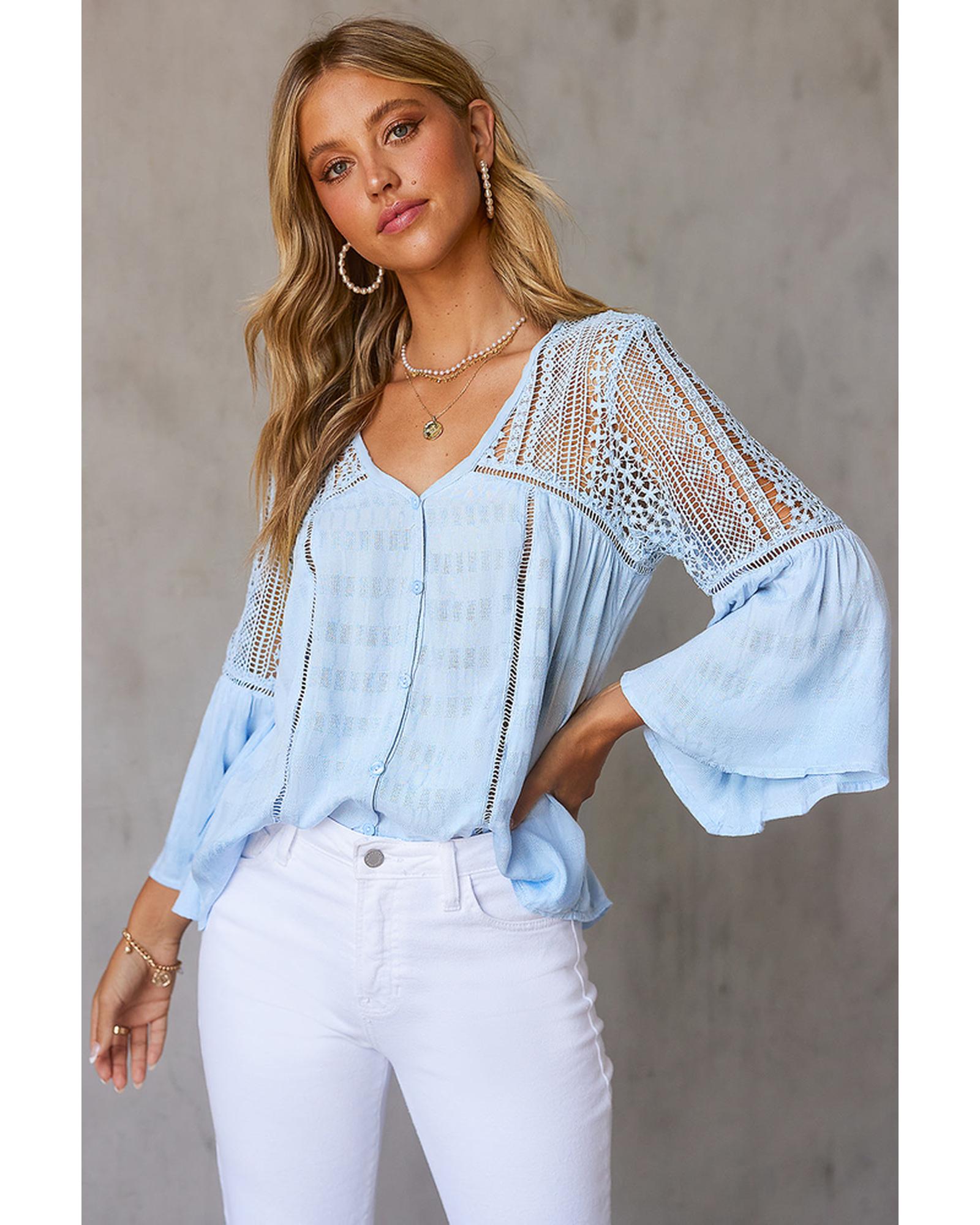 Azura Exchange Du Jour Crochet Blouse - 2XL
