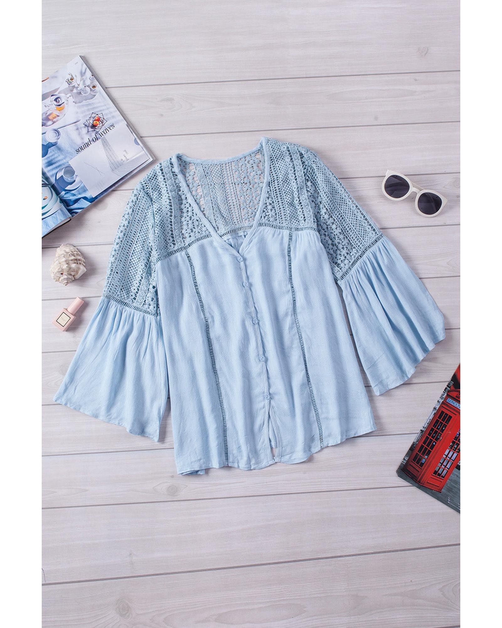 Azura Exchange Du Jour Crochet Blouse - 2XL