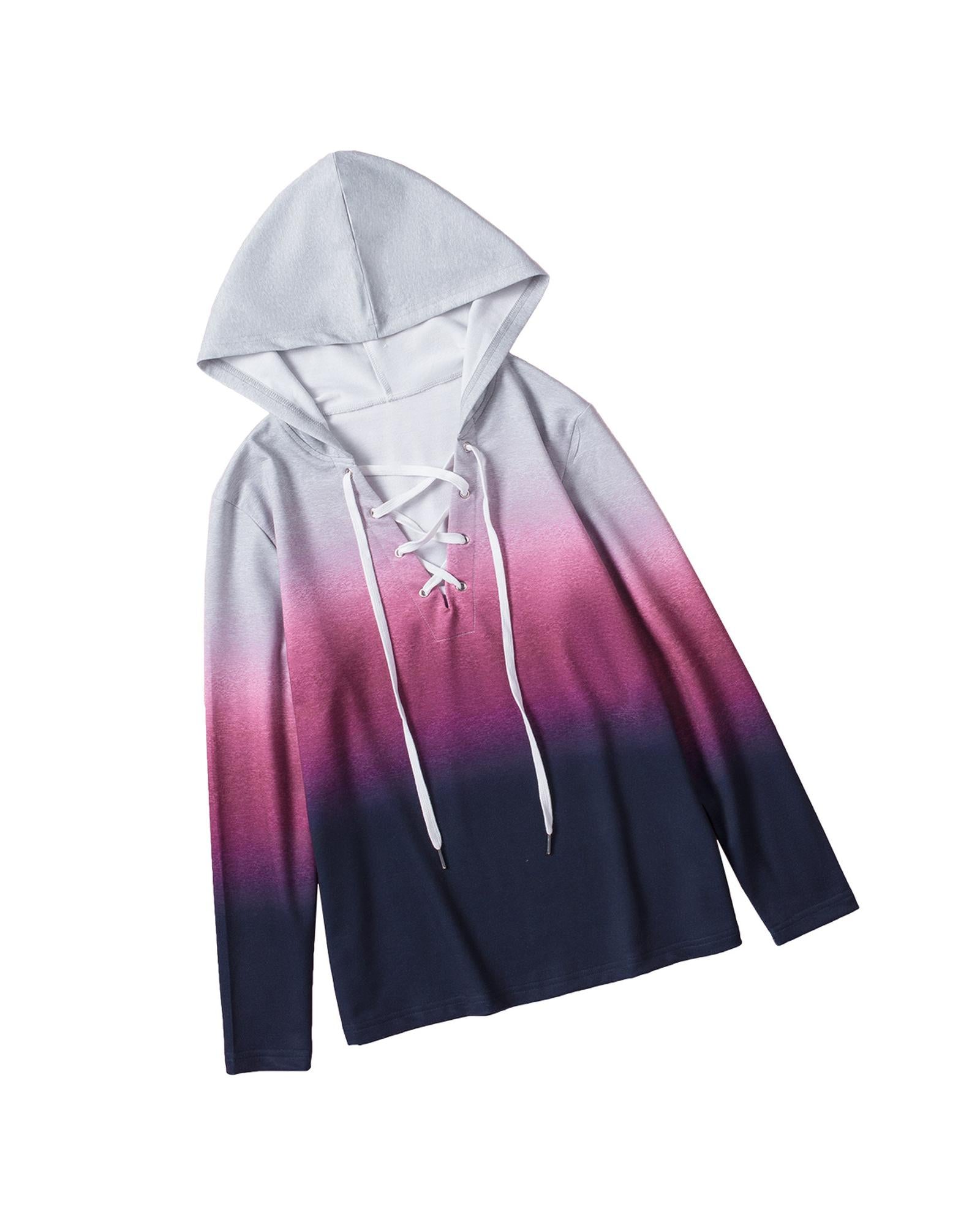 Azura Exchange Gradient Lace Up Hoodie - S