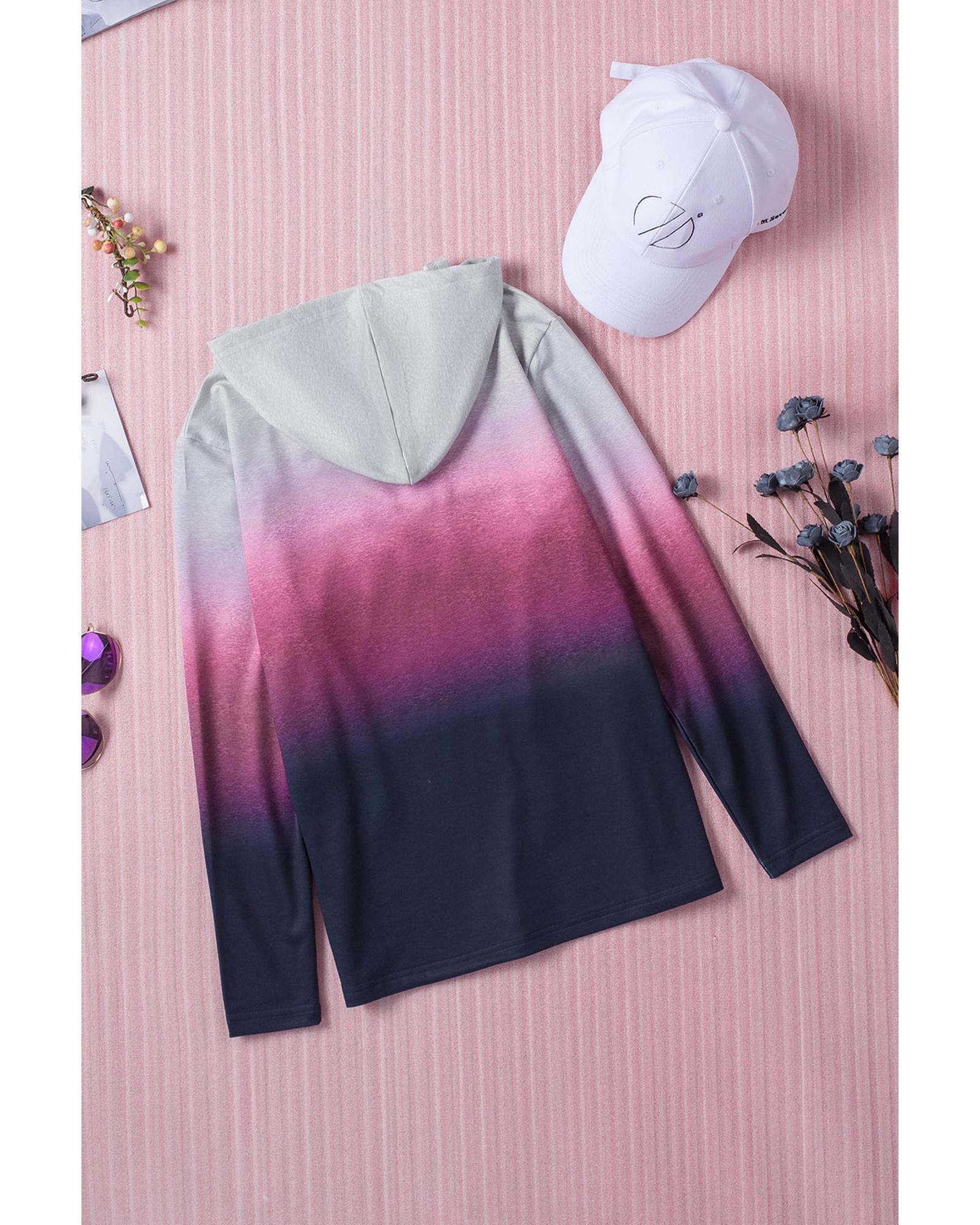 Azura Exchange Gradient Lace Up Hoodie - S