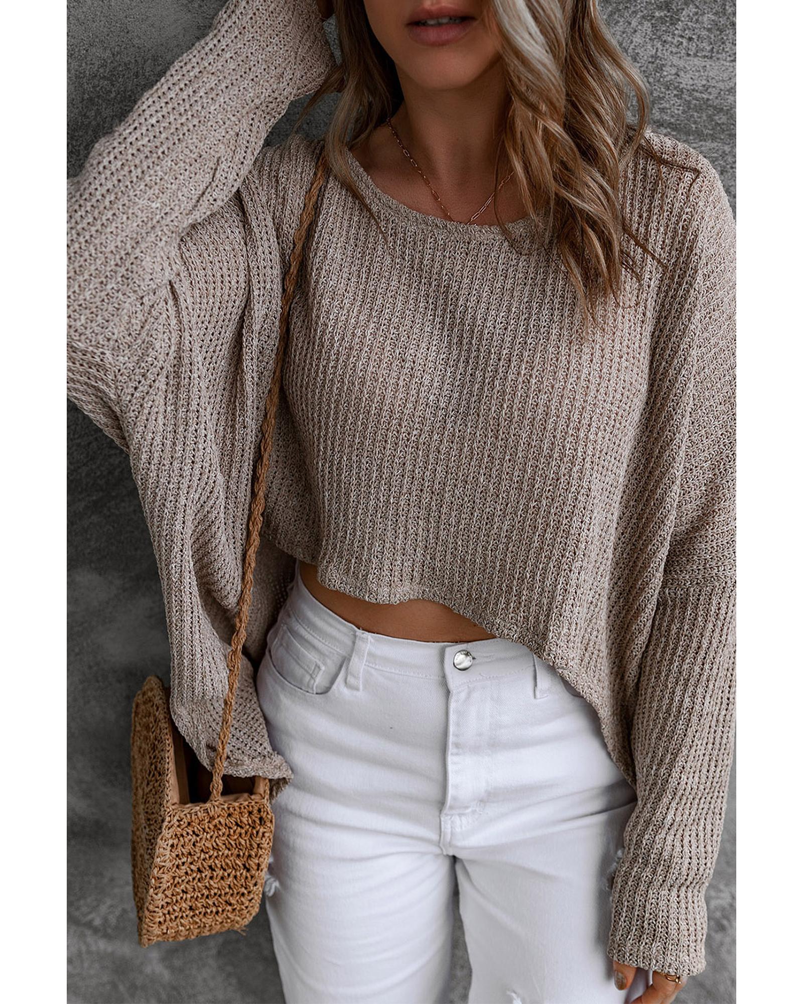 Gray Slouchy Dolman Sleeve High Low Sweater - M
