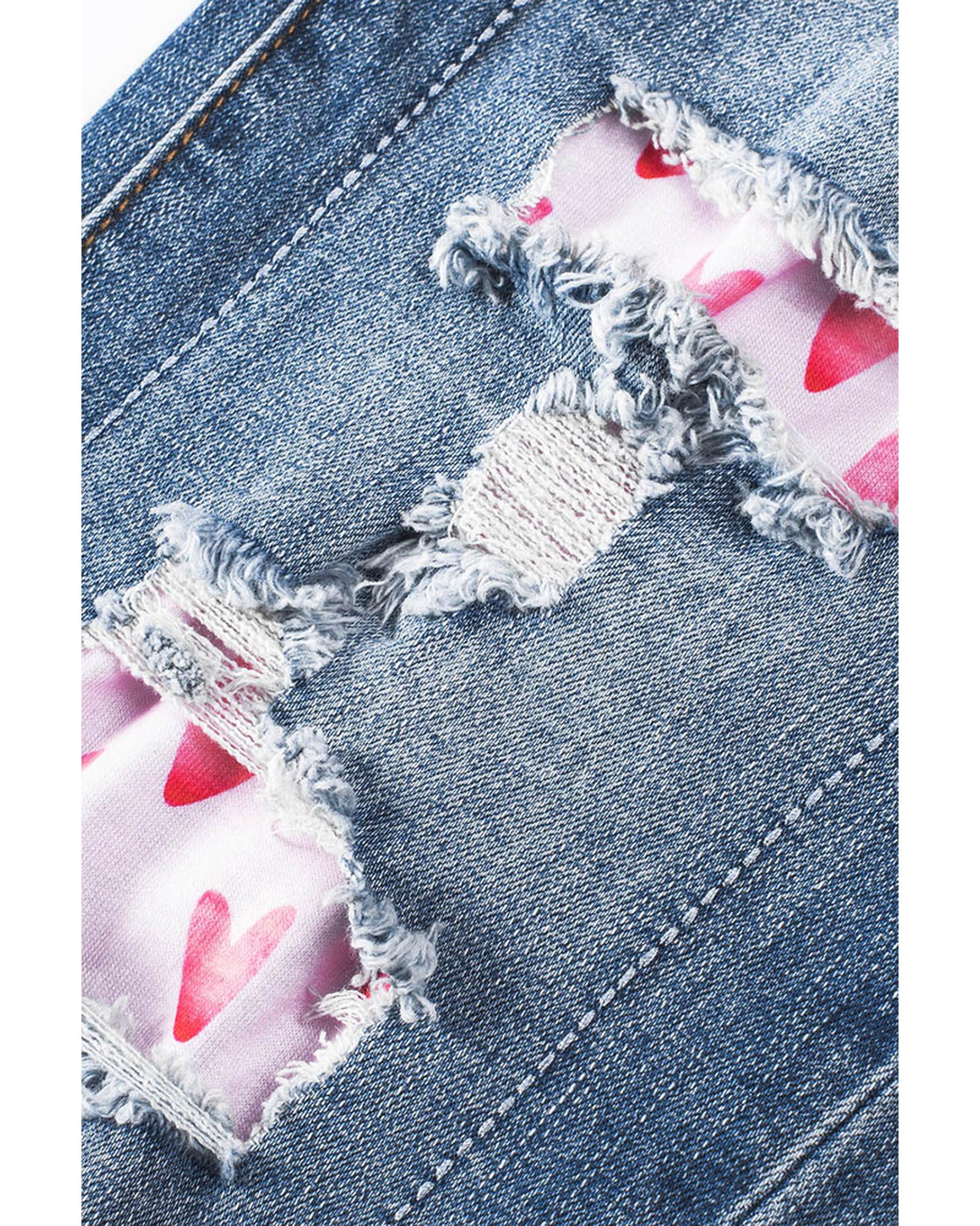 Azura Exchange Heart Patchwork Jeans - 8 US