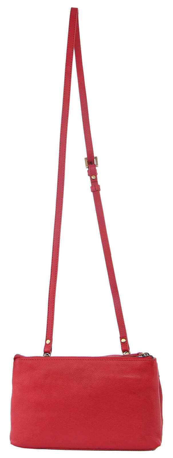 3PC Set Pierre Cardin Womens Woven Leather Cross-Body Bags + Backpack - Red