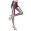 Ladies Silver Metallic Shiny Laser Leather Leggings Women Candy Color