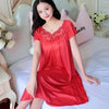 XXXXL Ladies Women Satin Sexy Lingerie Lace Fancy Nightshirts Elegant Chemise Sleepwear Night Baby Doll Underwear Sleepwear