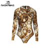 NADANBAO Skull Punk Women Sexy Swimsuits Long Sleeve Plus Size Cosplay Costumes Elastic Slim Swimming Outfit Bodysuits
