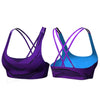 Solid Color Soft Cross Back Women Fitness Bra Tights Yoga Vest High Strength Shockproof Gym Sports Top Push Up