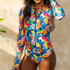 New One-Piece Swimsuit Closed Long Sleeve Swimwear For Sports Surfing Bodysuit Women Swimming Bathing Suit Beachwear Pool Bather