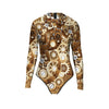 NADANBAO Skull Punk Women Sexy Swimsuits Long Sleeve Plus Size Cosplay Costumes Elastic Slim Swimming Outfit Bodysuits