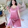 XXXXL Ladies Women Satin Sexy Lingerie Lace Fancy Nightshirts Elegant Chemise Sleepwear Night Baby Doll Underwear Sleepwear