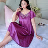 XXXXL Ladies Women Satin Sexy Lingerie Lace Fancy Nightshirts Elegant Chemise Sleepwear Night Baby Doll Underwear Sleepwear