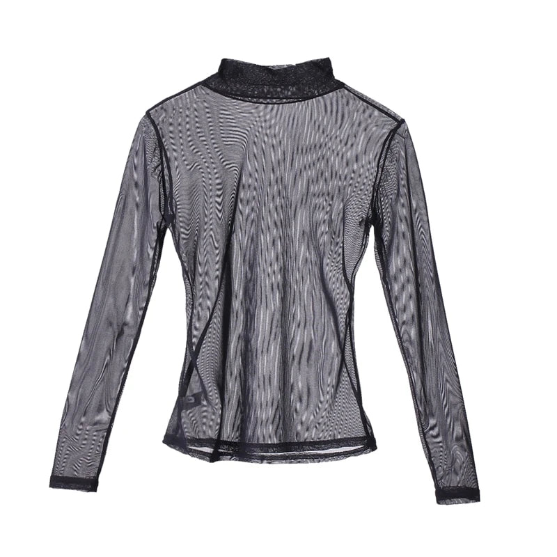 Sheer Mesh Fish Net Blouse