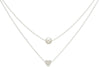 Sweet Double Layers Imitation Pearls Heart-shaped Pendant Necklace