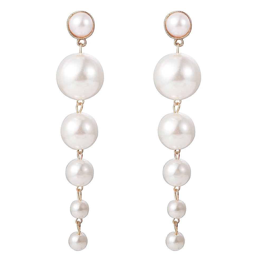 Trendy Elegant Big Simulated Pearl Earrings