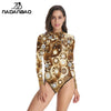 NADANBAO Skull Punk Women Sexy Swimsuits Long Sleeve Plus Size Cosplay Costumes Elastic Slim Swimming Outfit Bodysuits