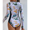 One-Piece Swimsuit For Sports Surfing Long Sleeve Swimwear 2025 New Women's Bodysuit Swimming Bathing Suit Beachwear Pool Bather
