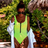2023 New Sexy Zipper One Piece Swimsuit Women Swimwear Push Up Monokini Bodysuit Swimsuit Print Bathing Suit Summer Beachwear XL