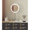 Embellir Makeup Mirror 20x20cm 10X Magnifying with LED Light Rotation Tabletop