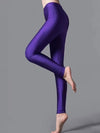 New Purple Gloss Tight Nine-point Pants Women Fashion Solid Color High Stretch Leggings Slim Body Lift Hip Pencil Pants Women