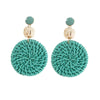 Rattan Raffia Tassel Pendant Earrings