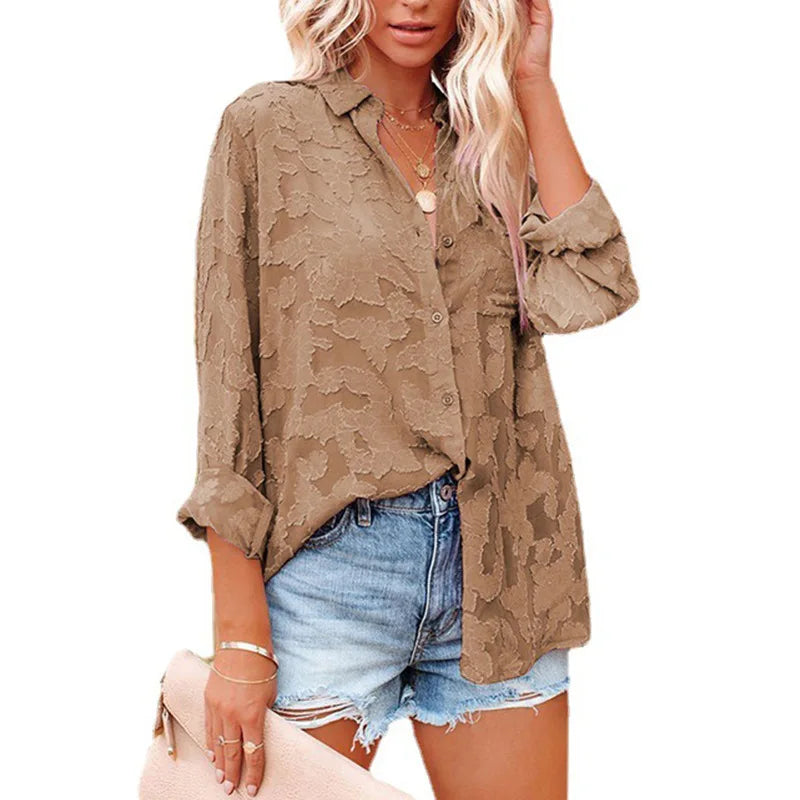 2023 Chiffon Blouse Women's Shirt Long Sleeve Fashion Woman Blouses Female Shirts Basic Ladies Tops Casual Women Clothing