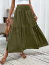 Women New Classic Printed Skirt Retro High Waist Long Skirt Casual Stylish Loose Beach Skirt Elegant Ladies Floral Pleated Skirt
