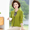 Autumn Middle-Aged Mother Knitting Button Fashion Bow collar Long Sleeved Shirt Fashion Pullovers Tops