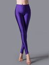 New Purple Gloss Tight Nine-point Pants Women Fashion Solid Color High Stretch Leggings Slim Body Lift Hip Pencil Pants Women