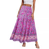 New Printed Swing Skirt Women's, Bohemian Casual High Waist Long Dress Beach Dress Spring Summer