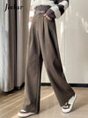 High Waist Straight Trousers