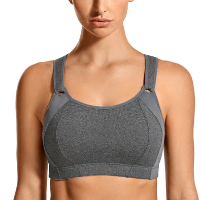 D DD E F Sports Bra Women Front Adjustable Lightly Padded Racerback High Impact Fitness Workout Underwear Run Sportwear Cloth