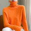 High Neck Hollow Wool Sweater Women Long Sleeved Solid Color Warm And Elegant Pullover For AutumnWinter 100% Merino Wool Jumper