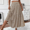 Women New Classic Printed Skirt Retro High Waist Long Skirt Casual Stylish Loose Beach Skirt Elegant Ladies Floral Pleated Skirt