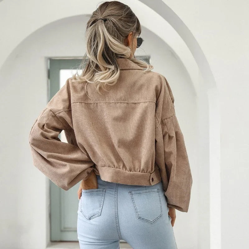 Lantern Sleeve Cropped Jacket