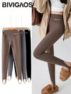 BIVIGAOS Autumn Winter New Rabbit Fleece Thicken Boots Leggings Women Slim Foot Pants Yoga Fitness Sports Warm Shark Leggings