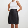 Catwalk Show Genuine Leather Sexy Mini Skirt Women 2022 Spring Fashion High Waist Retro A-line Skirt Europe and America White/Bl