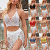 Brazilian Beach Wear Bathing Suit Women Casual Solid Color Beach Style Hollow Woven Bikini Swimsuit vestidos de baño mujer