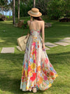 Summer Floral Print Boho Maxi Dress