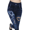 Women's Pants Printed Seamless Imitation Denim Tight Leggings Sexy Leg Wrap Pants Cropped Pants Pants women