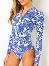 New Sexy Long Sleeves Women Swimsuit 2024 Surf Wear Sport Style Lady Zipper Monikini Bathing Suit Swimwear Female Beachwear