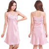 Oversize 3XL 4XL Satin Nightgown Sexy Woman Nightie Spaghetti Strap Nightdress Short Sleeveless Sleepwear Nightwear