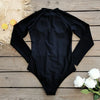 2023 Surfing Sport Swimsuit Long Sleeves Women One Piece Swimsuit  Swimwear Solid Monokini Bathing Suit Tropical Bodysuit Female