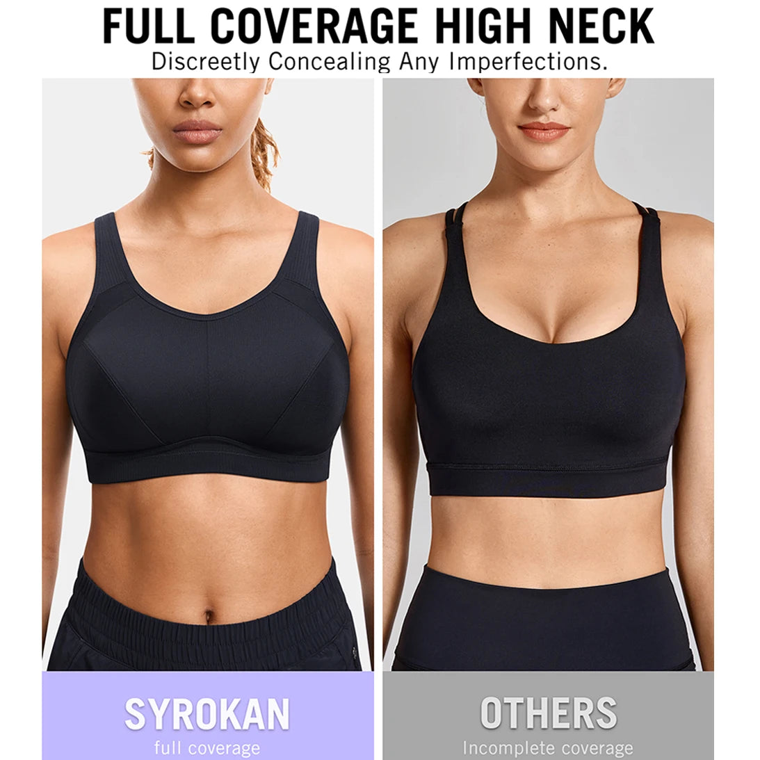 Women Sport Bras High Support Full Coverage No Padded Wireless  Running Fitness Lady Sportwear Tops Plus Size Black Yoga  Bras