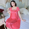 XXXXL Ladies Women Satin Sexy Lingerie Lace Fancy Nightshirts Elegant Chemise Sleepwear Night Baby Doll Underwear Sleepwear