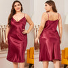 PLUS SIZE 3XL Female Nightgown Sexy Suspender Nightdress Chemise Sleepwear Lingerie Spring Summer Satin Lounge Wear Home Dress