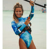 MUOLUX  Long Sleeve Tie Dye One Piece Swimwear Women 2024 Monokini Bath Suit Bodysuit Swimsuit Summer Beach Rash Guard Surfing