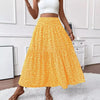 Women New Classic Printed Skirt Retro High Waist Long Skirt Casual Stylish Loose Beach Skirt Elegant Ladies Floral Pleated Skirt